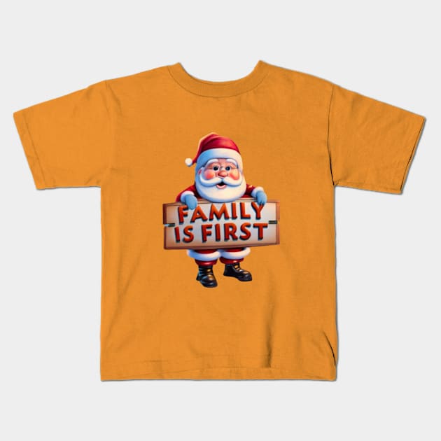 Family is First Kids T-Shirt by LegnaArt